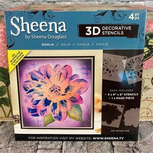 Sheena by Sheena Douglass Dalia Design 3D Decorative Stencils 4 Piece Set